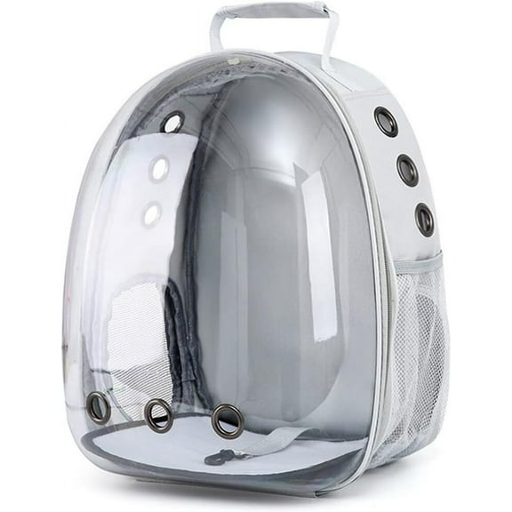 Wattne Cat Backpack Transparent Pet Backpack Carrier 12.6"x10.3"x16.1"(LxWxH) Airline Approved Pet Carrier Bag Portable Ventilated Carry Backpack for Cat & Small Dog (Grey)
