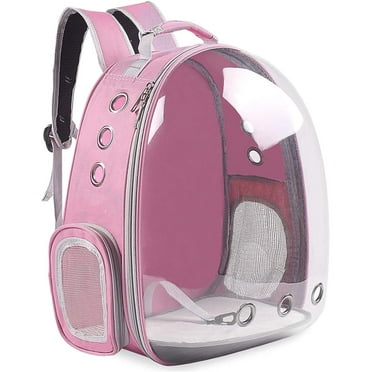 Wattne Cat Bubble Carrying Bag, Backpack Carrier for Small Medium Dogs Cats, Airline Approved Travel Space Capsule Pet Carrier Dog Hiking Backpack - Pink