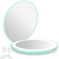 thumbnail image 1 of Wattne LED Lighted Travel Makeup Mirror, 1x/10x Magnification - Daylight LED, Pocket or Purse Mirror, Small Travel Mirror. Folding Portable Mirror, Small - 3.5 inch (Cyan), 1 of 7