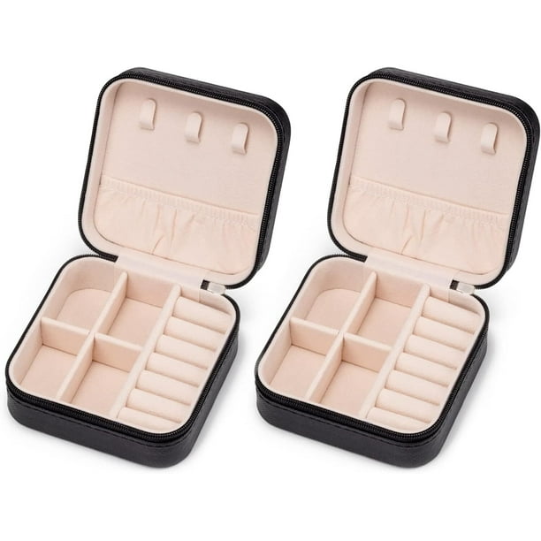LEATHER JEWELLERY BOX MINI BLACK LEATHER JEWELLERY BOX MINI BLACK