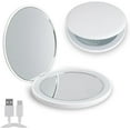 thumbnail image 1 of Wattne Travel Makeup Mirror with Lights 10X Magnifying, 3.5'' Portable Double Side Vanity Mirror with Rechargeable for Travel Essential, Gifts for Women, 1 of 7