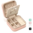 thumbnail image 1 of Wattne Travel jewelry case Small Organizer Box for Girls Women with Mirror, Pink, 1 of 7