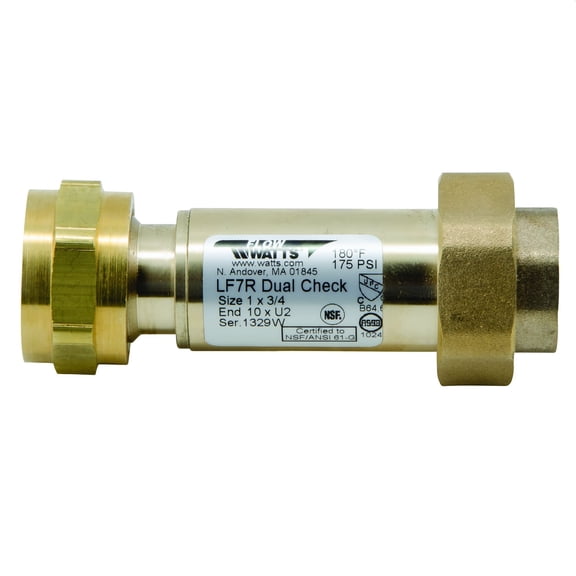 Watts 0072207 1 X 3/4" Lead Free Residential Dual Check Valve