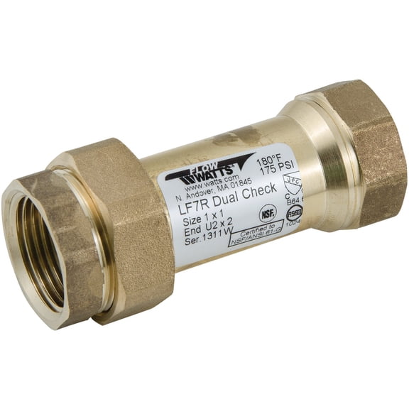 Watts 072204 Series LF7RU2-2 Dual Check Valve Backflow Preventer - 3/4"