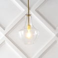 thumbnail image 1 of JONATHAN Y Watts 10.5" 1-Light Mid-Century Modern Iron/Glass LED Pendant, Brass Gold/Clear, 1 of 12