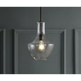 thumbnail image 1 of JONATHAN Y Watts 10.5" 1-Light Mid-Century Modern Iron/Glass LED Pendant, Oil Rubbed Bronze/Clear, 1 of 10