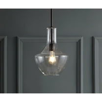 JONATHAN Y Watts 10.5" 1-Light Mid-Century Modern Iron/Glass LED Pendant, Oil Rubbed Bronze/Clear