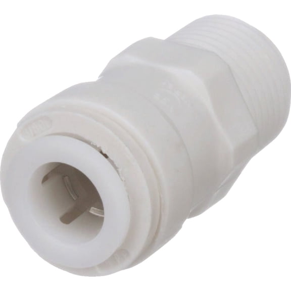 Watts 1001-0606 AquaLock Plastic Mini Series, 3/8" OD x 3/8" MNPT/NPTF Lead-Free Polypropylene Mini Male Adapter, O-Ring, Quick Push-to-Connect Design, Tool-Free Installation