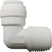Watts 1019-0404 AquaLock Plastic Mini Series, 1/4" OD x 1/4" MNPT/NPTF Lead-Free Polypropylene Mini Male Elbow, O-Ring, Quick Push-to-Connect Design, Tool-Free Installation