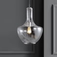 thumbnail image 1 of JONATHAN Y Watts 13.25" 1-Light Mid-Century Modern Iron/Glass LED Pendant, Chrome/Clear, 1 of 9