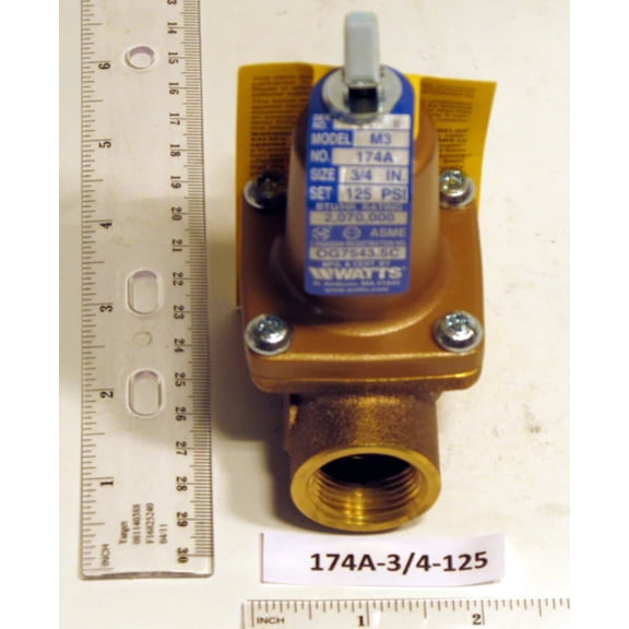 Watts 174A-3/4-125 Relief Valve 34 125 PSI 2,070m BTU 0274751