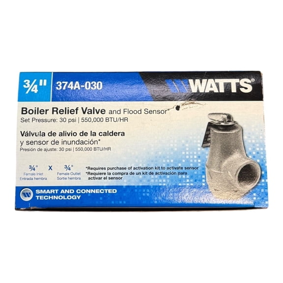 Watts 3/4 374A-030-FS Boiler Relief Valve, 3/4 In