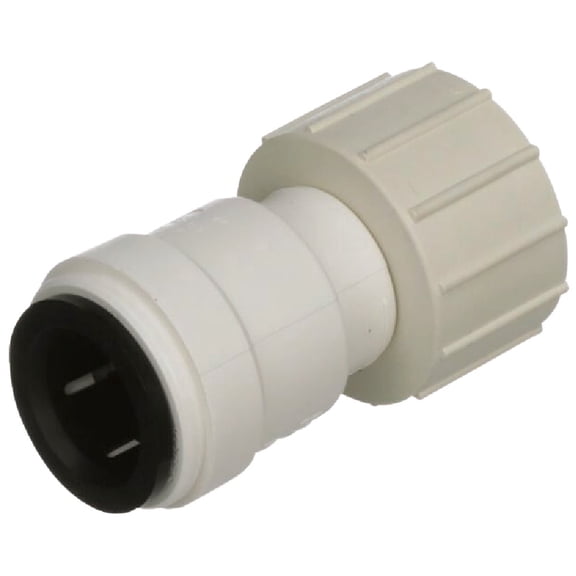 Watts 3510-0808 AquaLock Plastic Series, 3/8" CTS x 1/2" NPS Off-White Lead-Free Polysulfone Female Adapter Connector, O-Ring, Quick Push-to-Connect Design, Tool-Free Installation