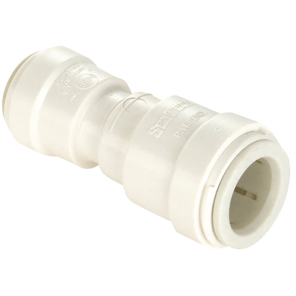 Watts 3515R-1008 AquaLock Plastic Series, 1/2" CTS x 3/8" OD Off-White Lead-Free Polysulfone Reducing Union Coupling, O-Ring, Quick Push-to-Connect Design, Tool-Free Installation