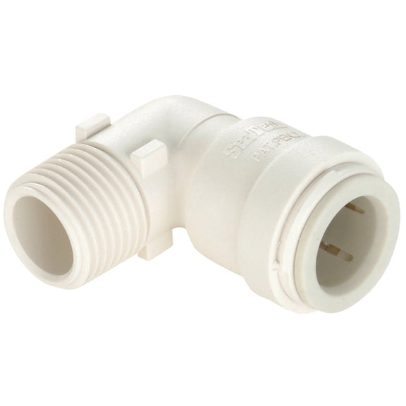 Watts 3519-1006 AquaLock Plastic Series, 1/2" CTS x 3/8" NPT Off-White Lead-Free Polysulfone Male Elbow, O-Ring, Quick Push-to-Connect Design, Tool-Free Installation