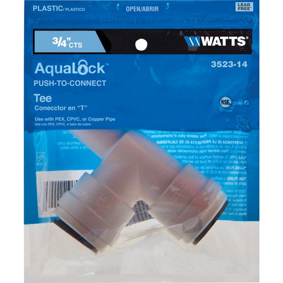 Watts P-840 Quick Connect Tee, 3/4-Inch CTS