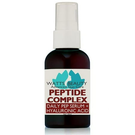Watts Beauty Potent Peptide Wrinkle Serum Optimized with Hyaluronic Acid & L Arginine, 2 oz