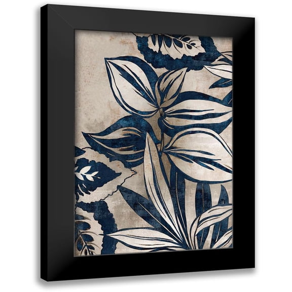 Watts, Eva 11x14 Black Modern Framed Museum Art Print Titled - Blue Foliage I