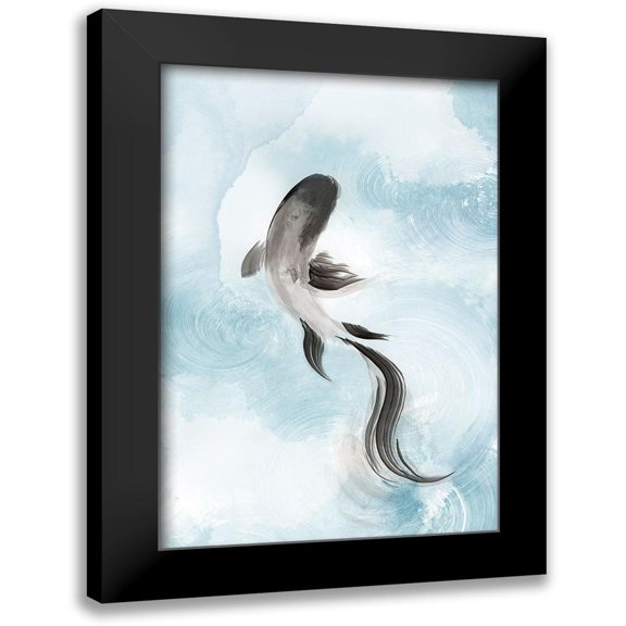 Watts, Eva 11x14 Black Modern Framed Museum Art Print Titled - Swimming Carp I