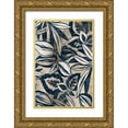thumbnail image 1 of Watts, Eva 11x14 Gold Ornate Wood Framed with Double Matting Museum Art Print Titled - Blue Foliage II, 1 of 4