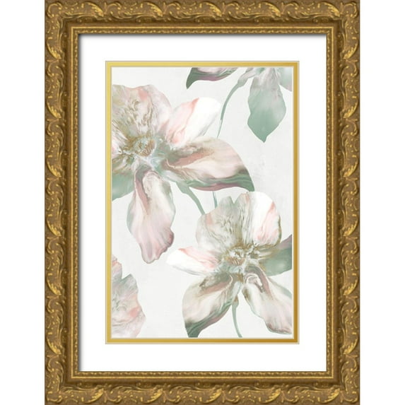Watts, Eva 11x14 Gold Ornate Wood Framed with Double Matting Museum Art Print Titled - Silk Blush I