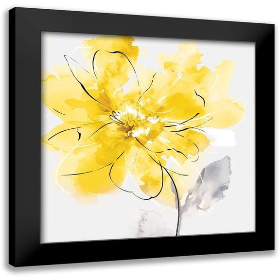 Watts, Eva 12x12 Black Modern Framed Museum Art Print Titled - Tender Love II Yellow Version