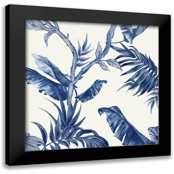Eva Watts 12x12 Black Modern Wood Framed Wall Art Titled - Tropical Paradiso I