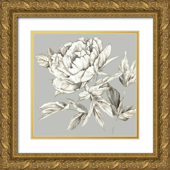 Watts, Eva 12x12 Gold Ornate Wood Framed with Double Matting Museum Art Print Titled - Botanical III