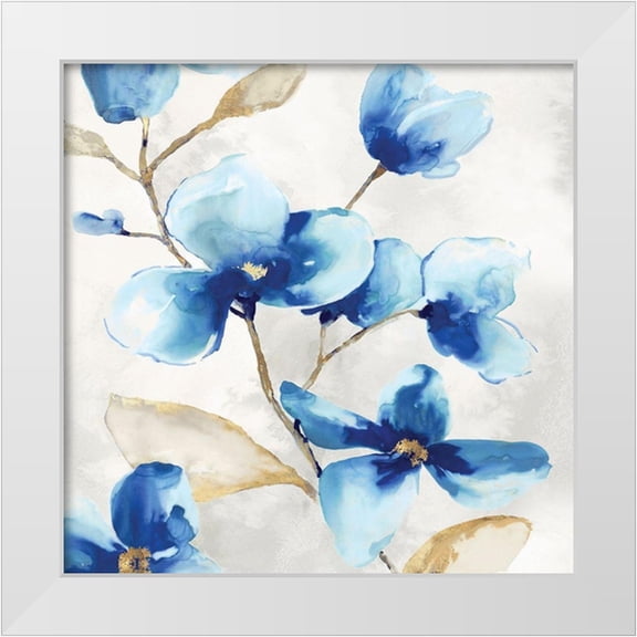 Watts, Eva 12x12 White Modern Wood Framed Museum Art Print Titled - Blue Jardin II