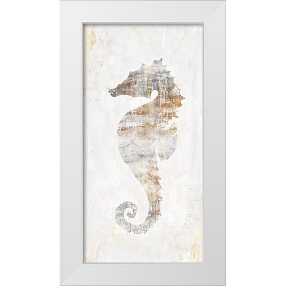 Watts, Eva 14x24 White Modern Wood Framed Museum Art Print Titled - Rustic Seahorse