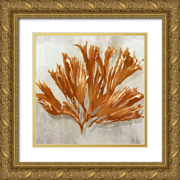 Watts, Eva 15x15 Gold Ornate Wood Framed with Double Matting Museum Art Print Titled - Rustic Coral I