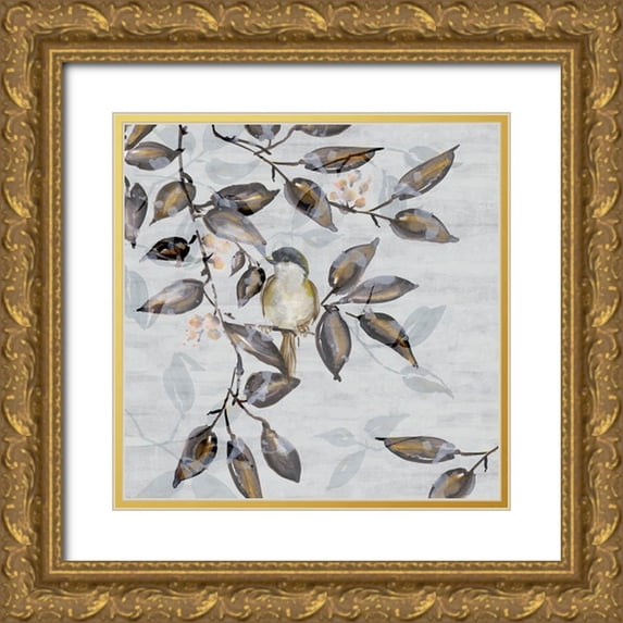 Watts, Eva 15x15 Gold Ornate Wood Framed with Double Matting Museum Art Print Titled - Tweet Tweet II