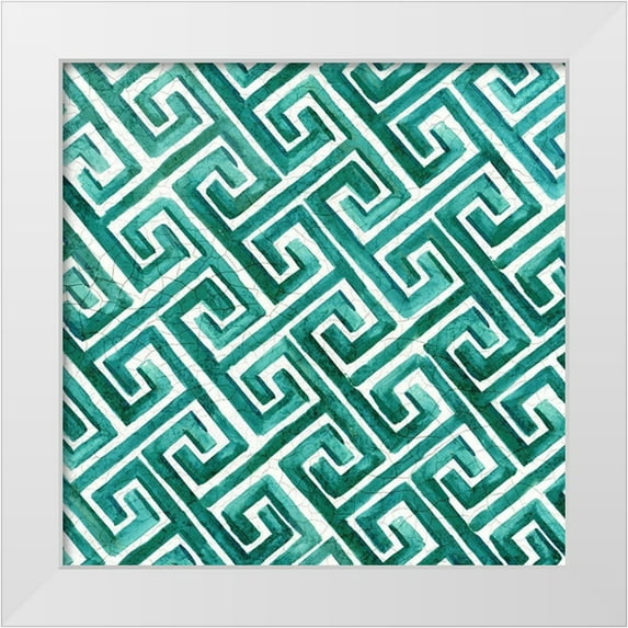 Watts, Eva 15x15 White Modern Wood Framed Museum Art Print Titled - Chinese Chain Greeen Version