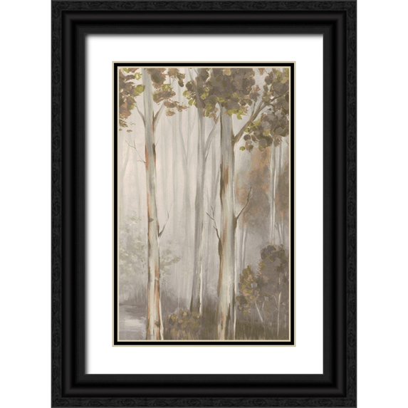 Watts, Eva 17x24 Black Ornate Wood Framed with Double Matting Museum Art Print Titled - Swimming in Reflection