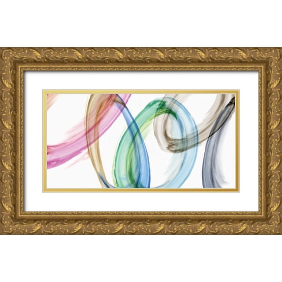 Watts, Eva 18x11 Gold Ornate Wood Framed with Double Matting Museum Art Print Titled - Rings of Light