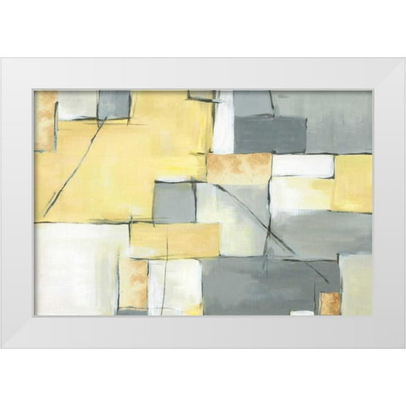 Watts, Eva 18x13 White Modern Wood Framed Museum Art Print Titled - Golden Abstract III