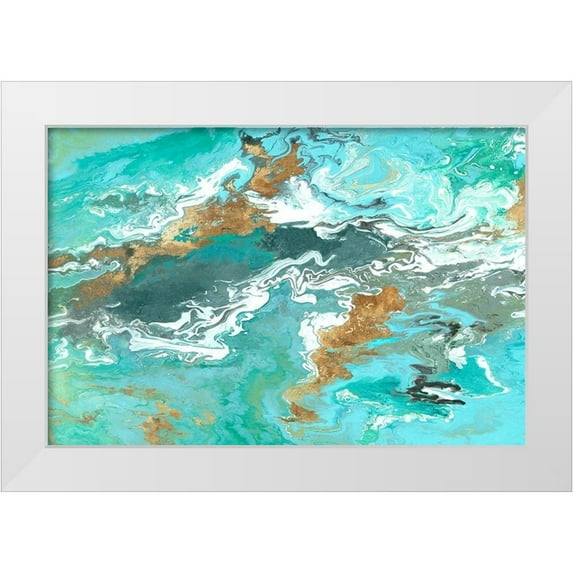 Watts, Eva 18x13 White Modern Wood Framed Museum Art Print Titled - Green Marble IV