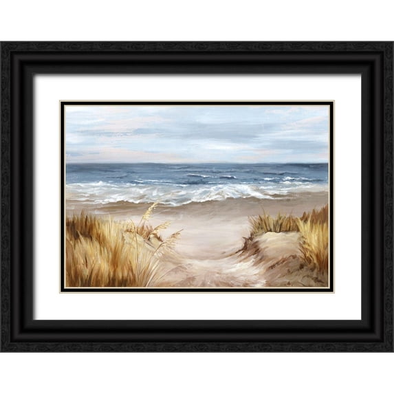 Watts, Eva 18x14 Black Ornate Wood Framed with Double Matting Museum Art Print Titled - Untouched Beach