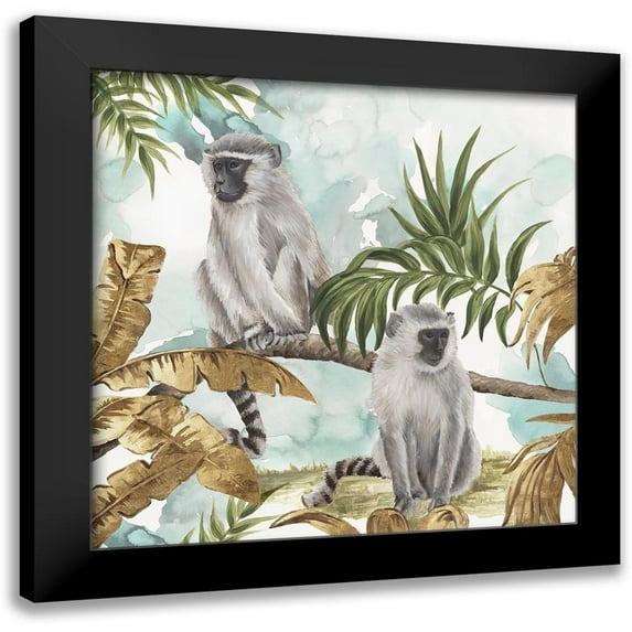 Watts, Eva 20x20 Black Modern Framed Museum Art Print Titled - Golden Monkeys