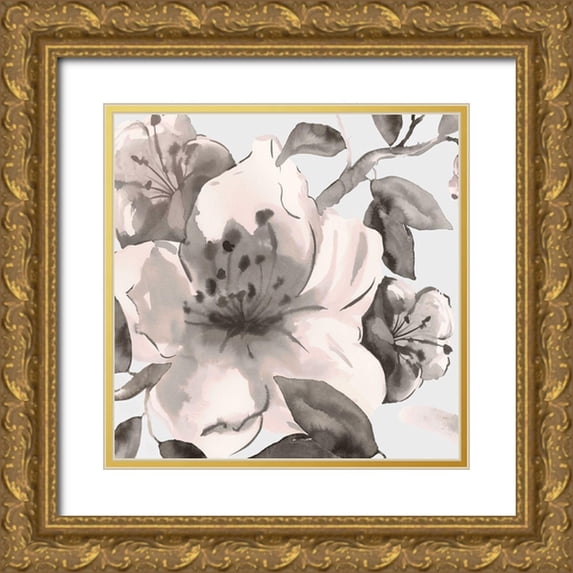Watts, Eva 20x20 Gold Ornate Wood Framed with Double Matting Museum Art Print Titled - Free Blooms I