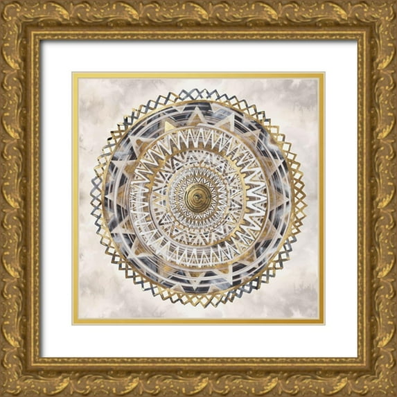 Watts, Eva 20x20 Gold Ornate Wood Framed with Double Matting Museum Art Print Titled - Golden Medallion