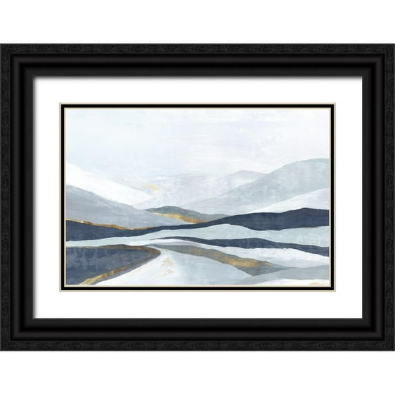 Watts, Eva 24x17 Black Ornate Wood Framed with Double Matting Museum Art Print Titled - Far Away Land I