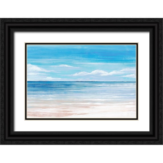 Watts, Eva 24x17 Black Ornate Wood Framed with Double Matting Museum Art Print Titled - Sea Landscape III