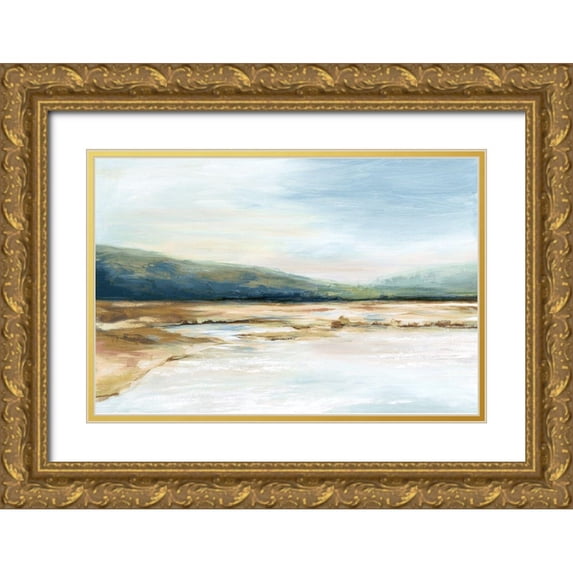 Watts, Eva 24x17 Gold Ornate Wood Framed with Double Matting Museum Art Print Titled - By the Water I
