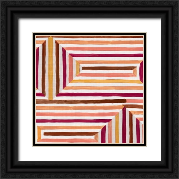 Watts, Eva 26x26 Black Ornate Wood Framed with Double Matting Museum Art Print Titled - Mayan Labyrinth II