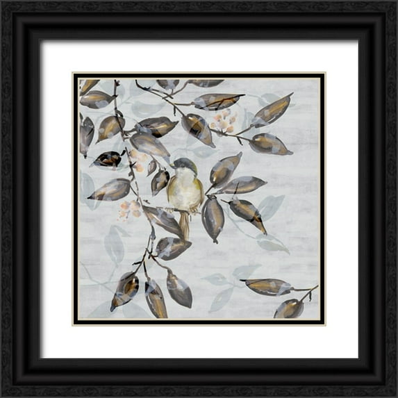 Watts, Eva 26x26 Black Ornate Wood Framed with Double Matting Museum Art Print Titled - Tweet Tweet II