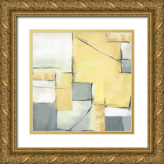 Watts, Eva 26x26 Gold Ornate Wood Framed with Double Matting Museum Art Print Titled - Golden Abstract II