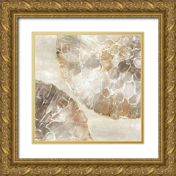 Watts, Eva 26x26 Gold Ornate Wood Framed with Double Matting Museum Art Print Titled - Golden Medallions II