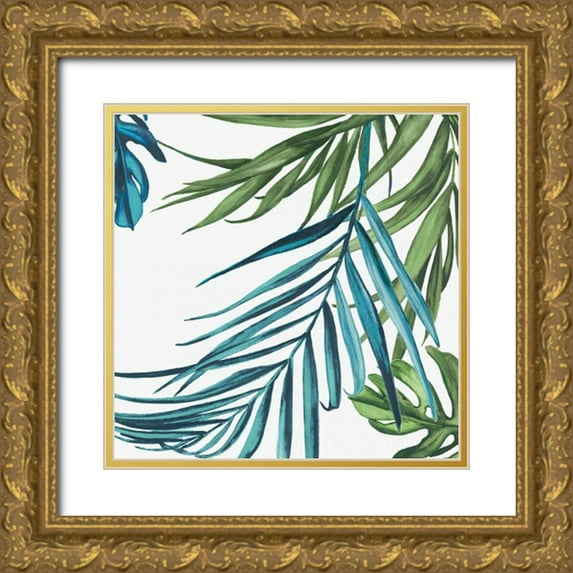Watts, Eva 26x26 Gold Ornate Wood Framed with Double Matting Museum Art Print Titled - Palm Leaves III