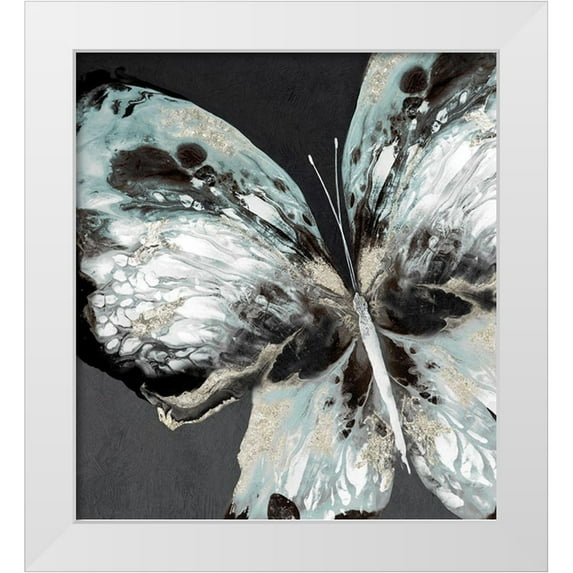 Watts, Eva 26x28 White Modern Wood Framed Museum Art Print Titled - Glowing Butterfly